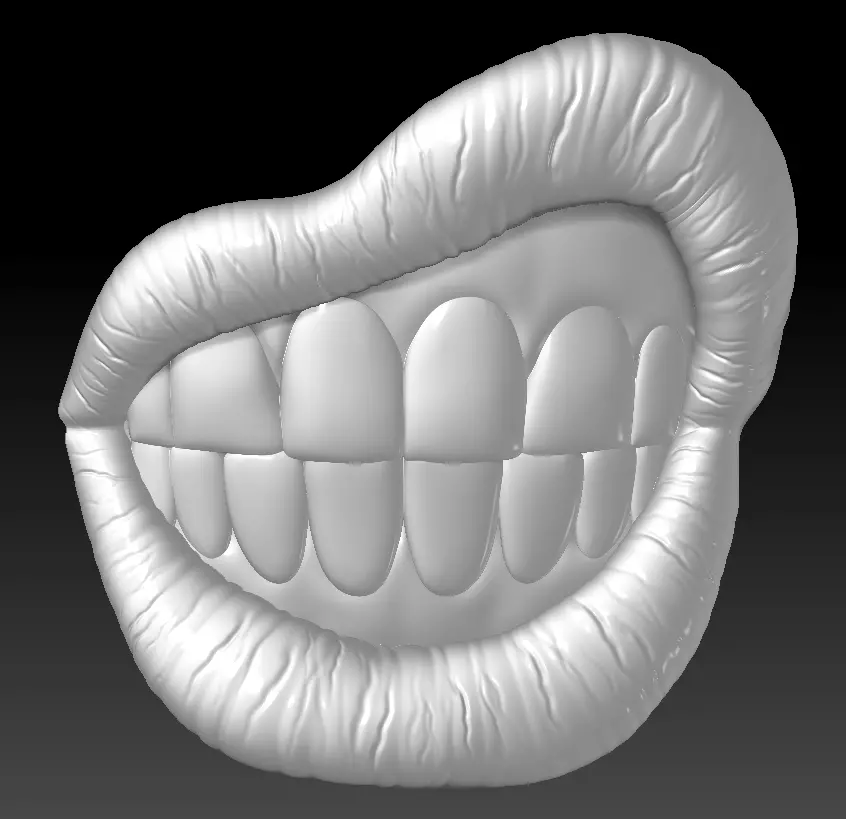 LIPS W TEETH DECOR 3D print model_0