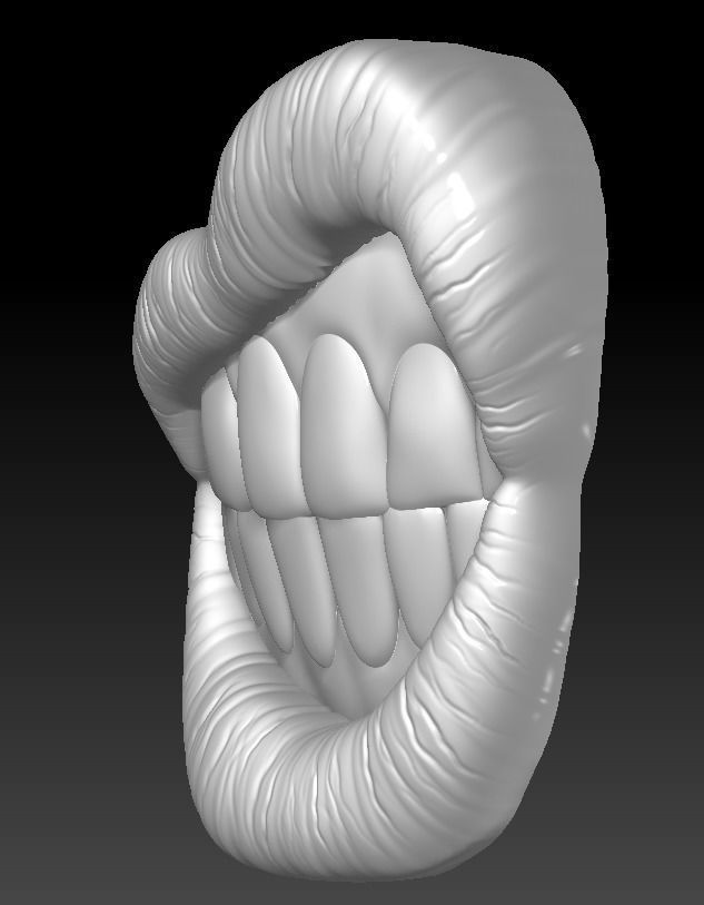 LIPS W TEETH DECOR 3D print model_7