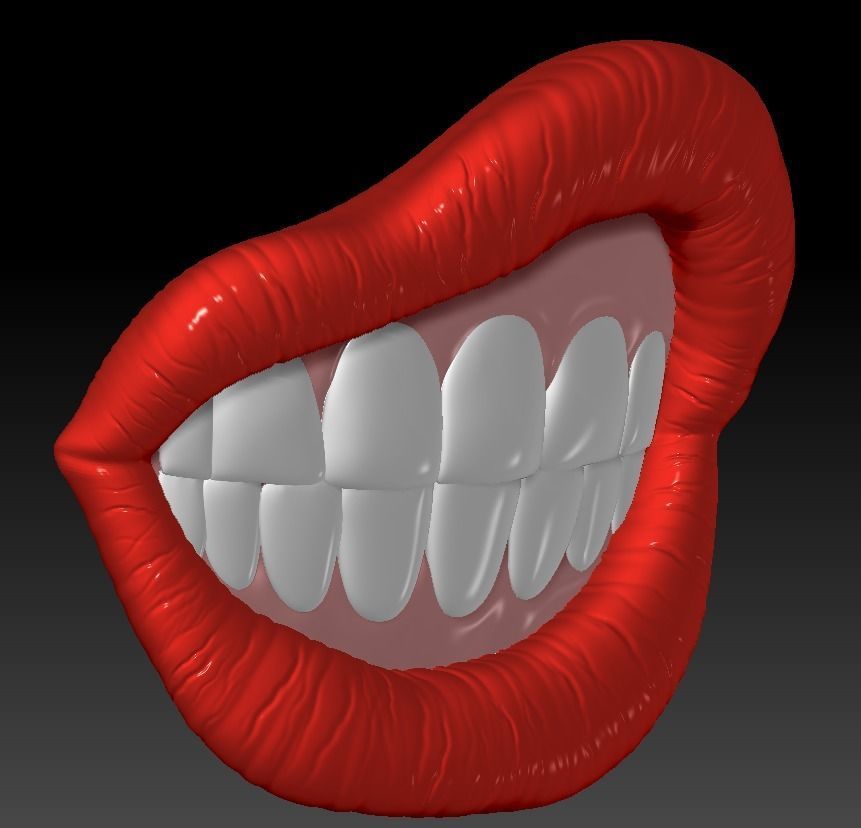 LIPS W TEETH DECOR 3D print model_3