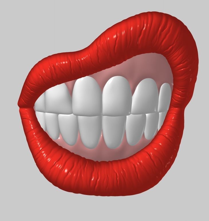 LIPS W TEETH DECOR 3D print model_6