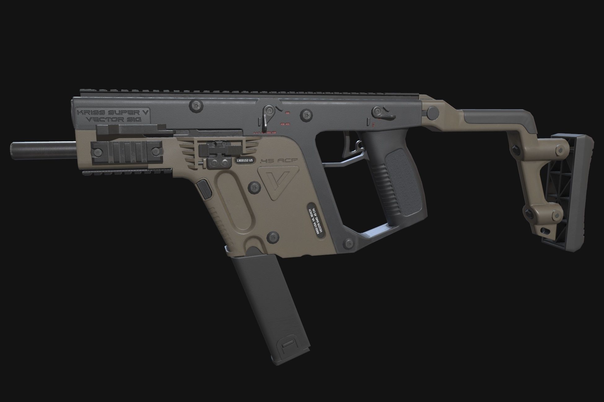 Kriss Vector Low-poly 3D model_2