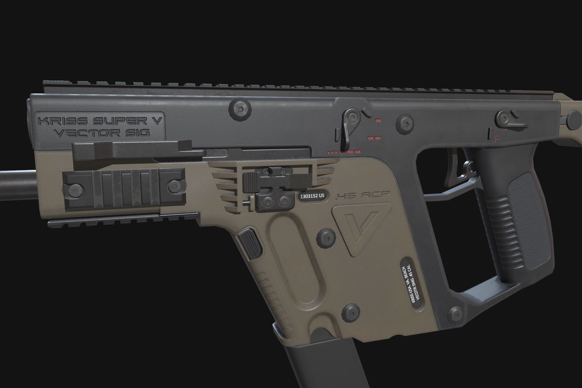 Kriss Vector Low-poly 3D model_8