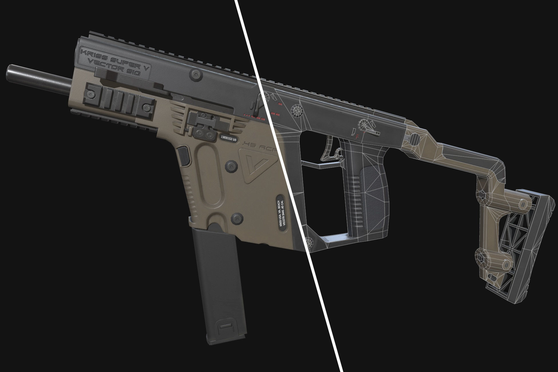 Kriss Vector Low-poly 3D model_1