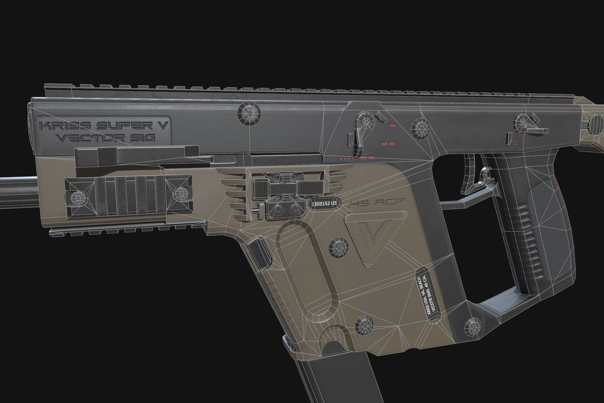 Kriss Vector Low-poly 3D model_9