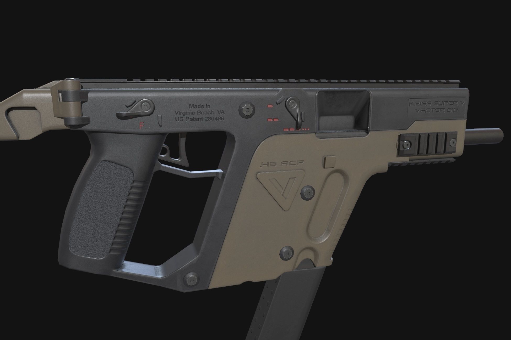 Kriss Vector Low-poly 3D model_4