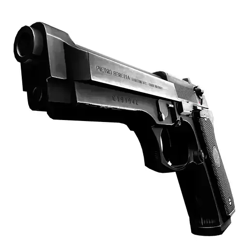 Game Ready Beretta 92fs Handgun Low-poly 3D model