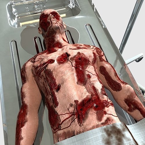 CORPSE ON THE AUTOPSY TABLE Low-poly 3D model