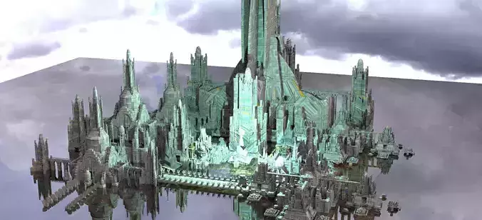 Sci-Fi Future city Warlords Base 3D model