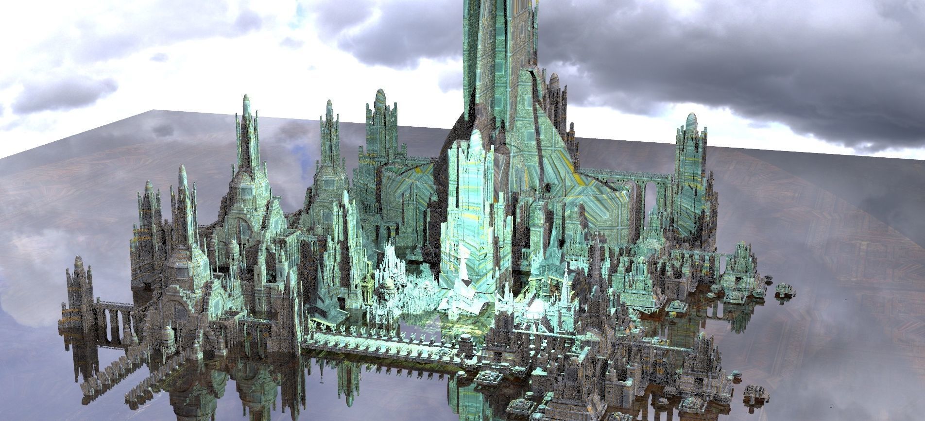 Sci-Fi Future city Warlords Base 3D model_1