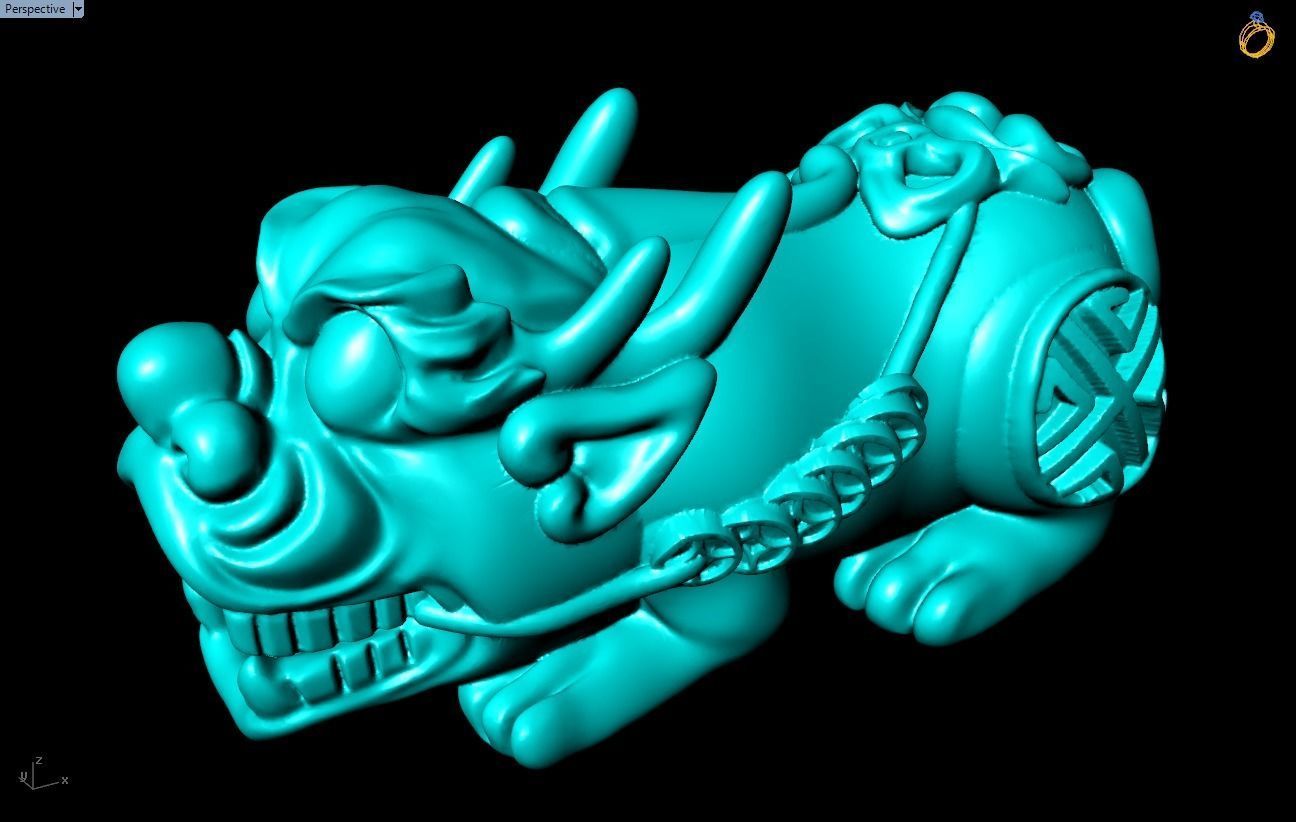 Pixiu Bracelet - Unicorn bracelet - N628 3D print model_10