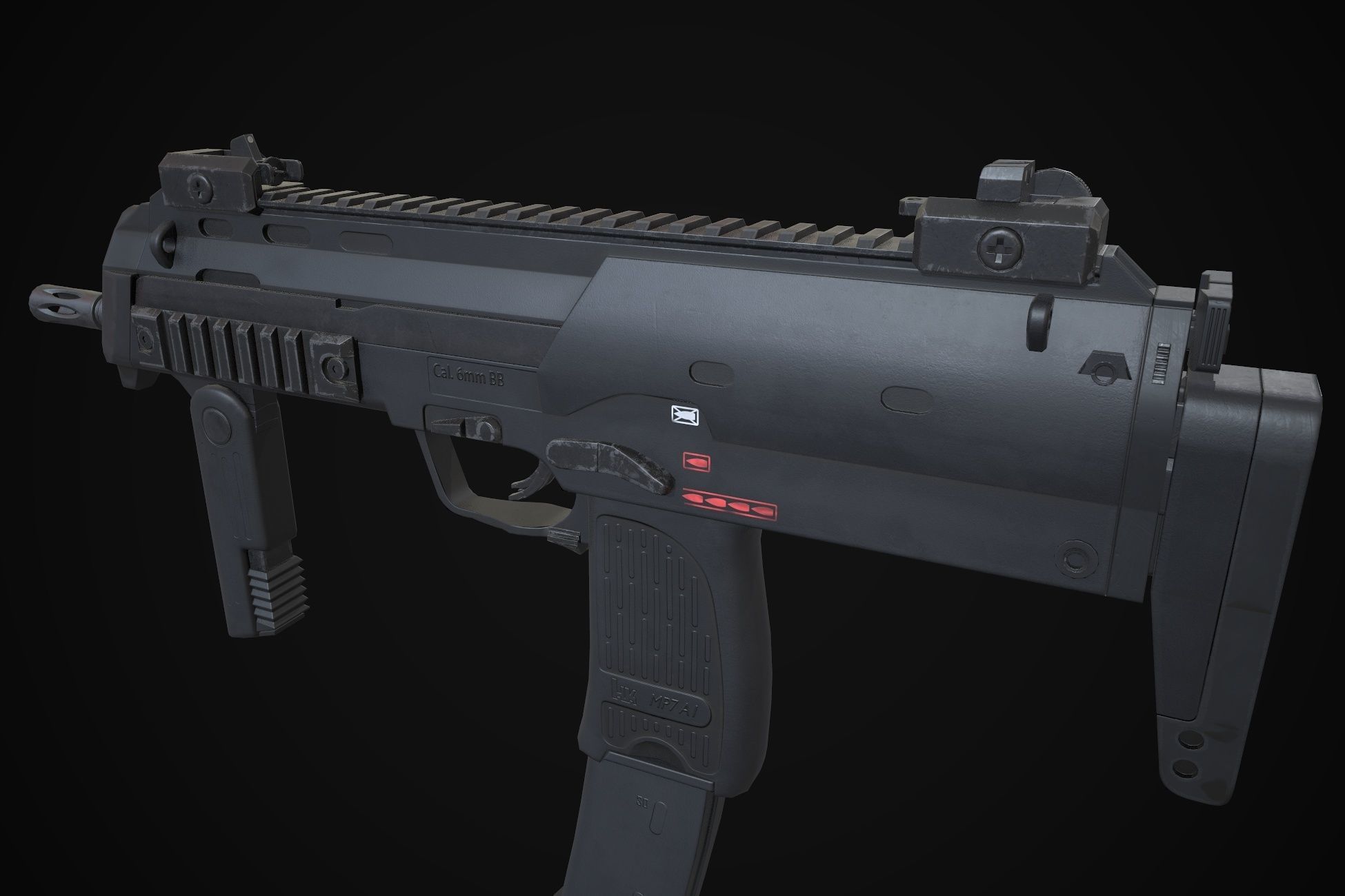 MP7A1 gun Low-poly 3D model_4