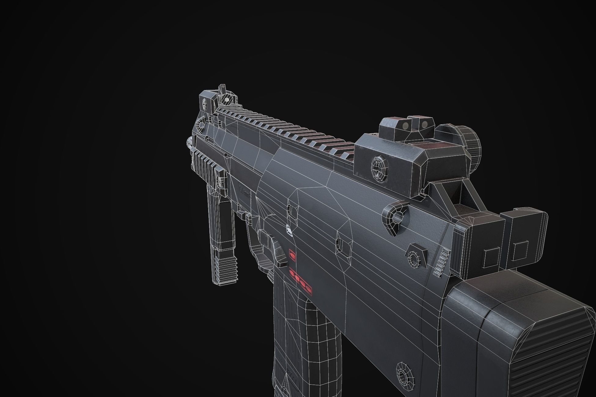 MP7A1 gun Low-poly 3D model_9