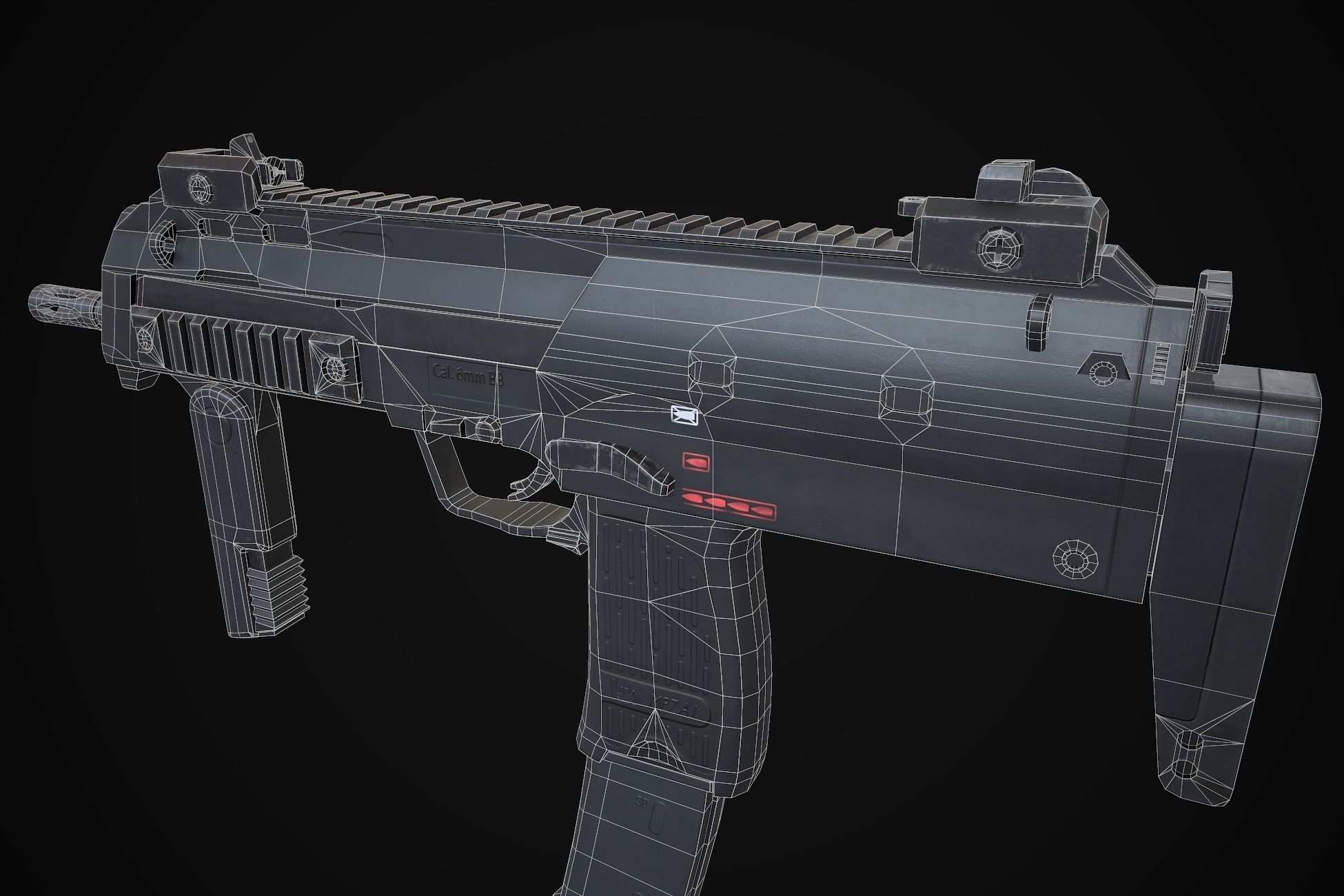 MP7A1 gun Low-poly 3D model_5