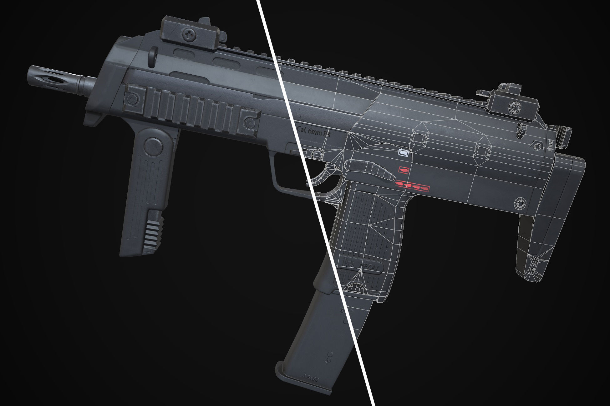 MP7A1 gun Low-poly 3D model_1