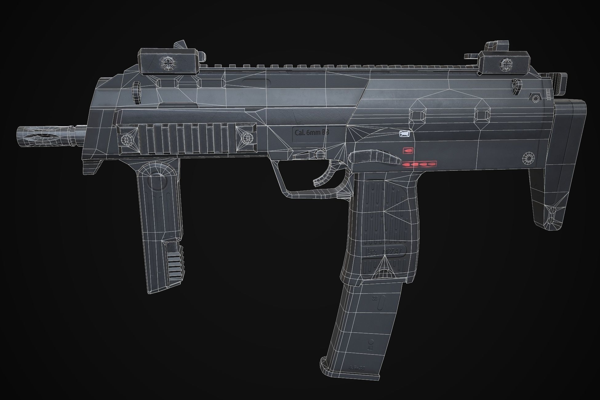 MP7A1 gun Low-poly 3D model_3