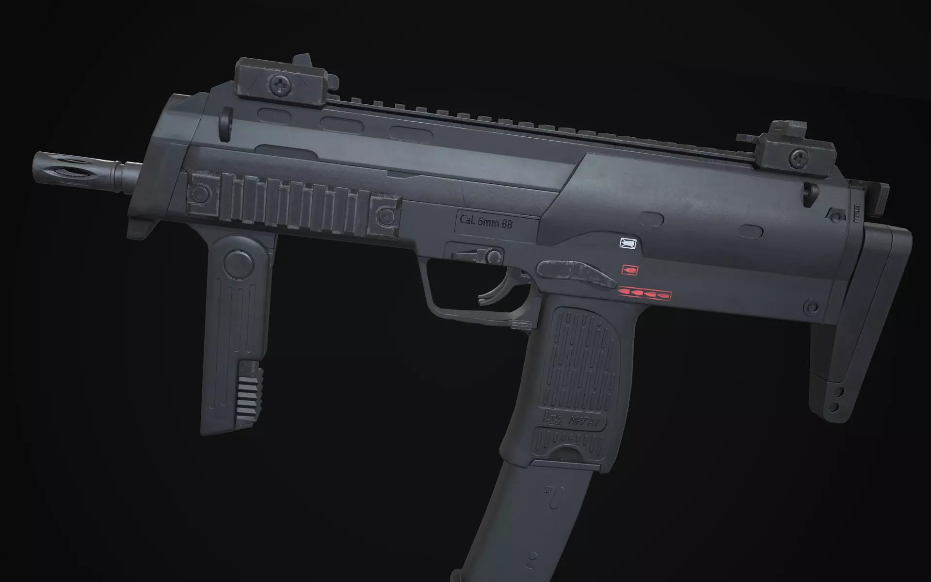 MP7A1 gun Low-poly 3D model_0