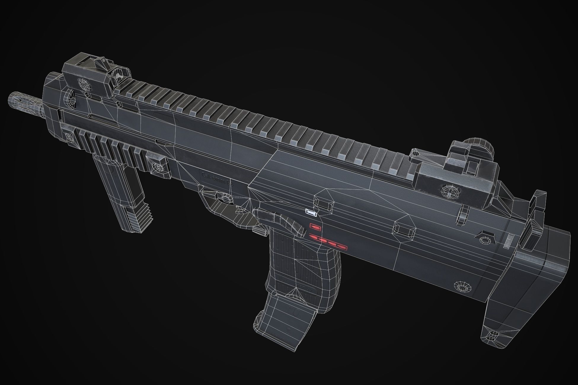 MP7A1 gun Low-poly 3D model_7
