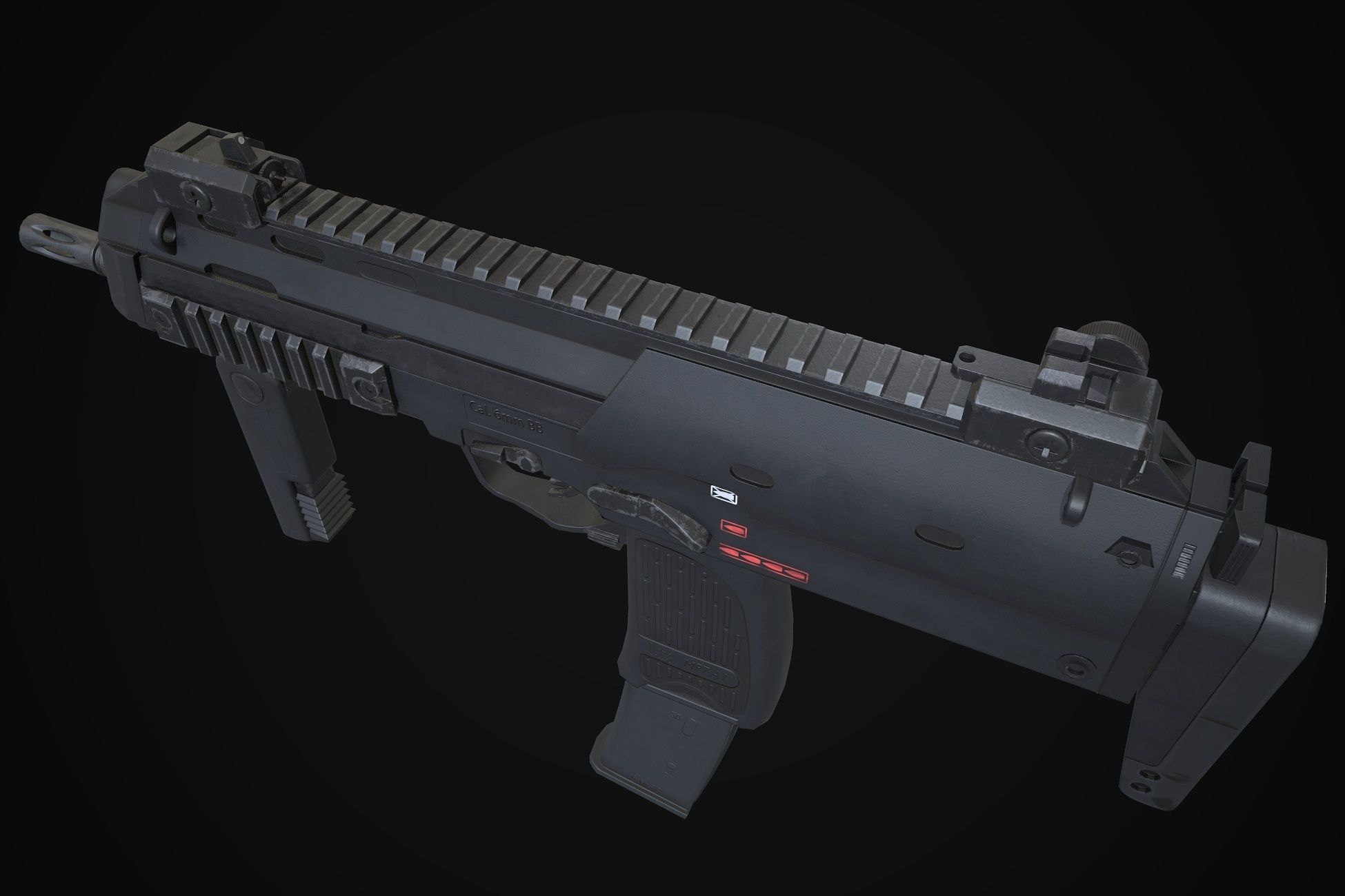 MP7A1 gun Low-poly 3D model_6