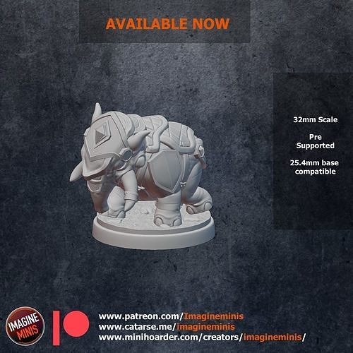 Armored Baby Elephantine 3D print model