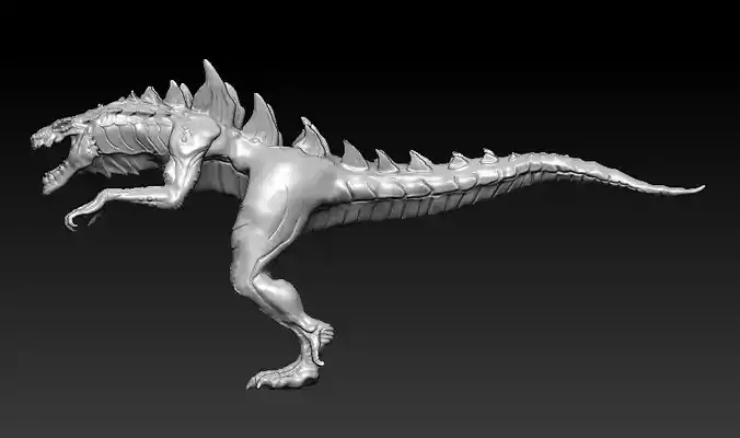 Godzilla T pose animated godzilla cartoon 3D model