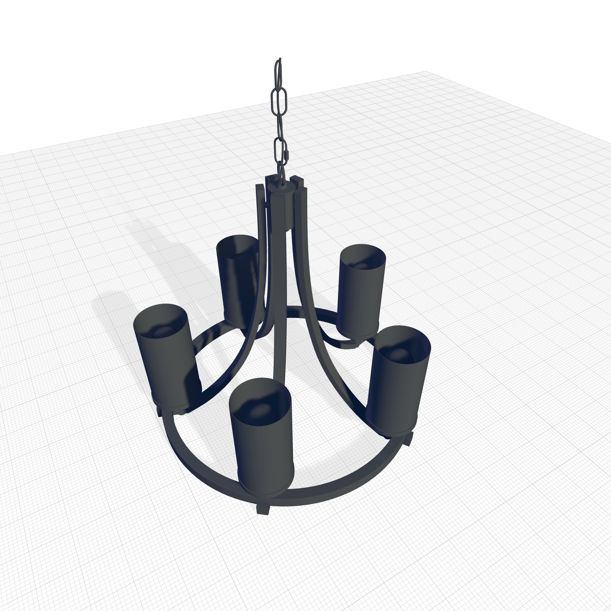 Davina Light Shaded Wagon Wheel Chandelier 3D model_3