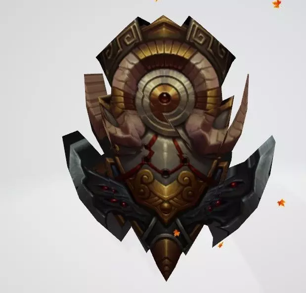 dunpai shield with horns Free 3D model_0