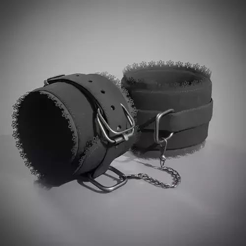 Black fabric hand cuffs bondage