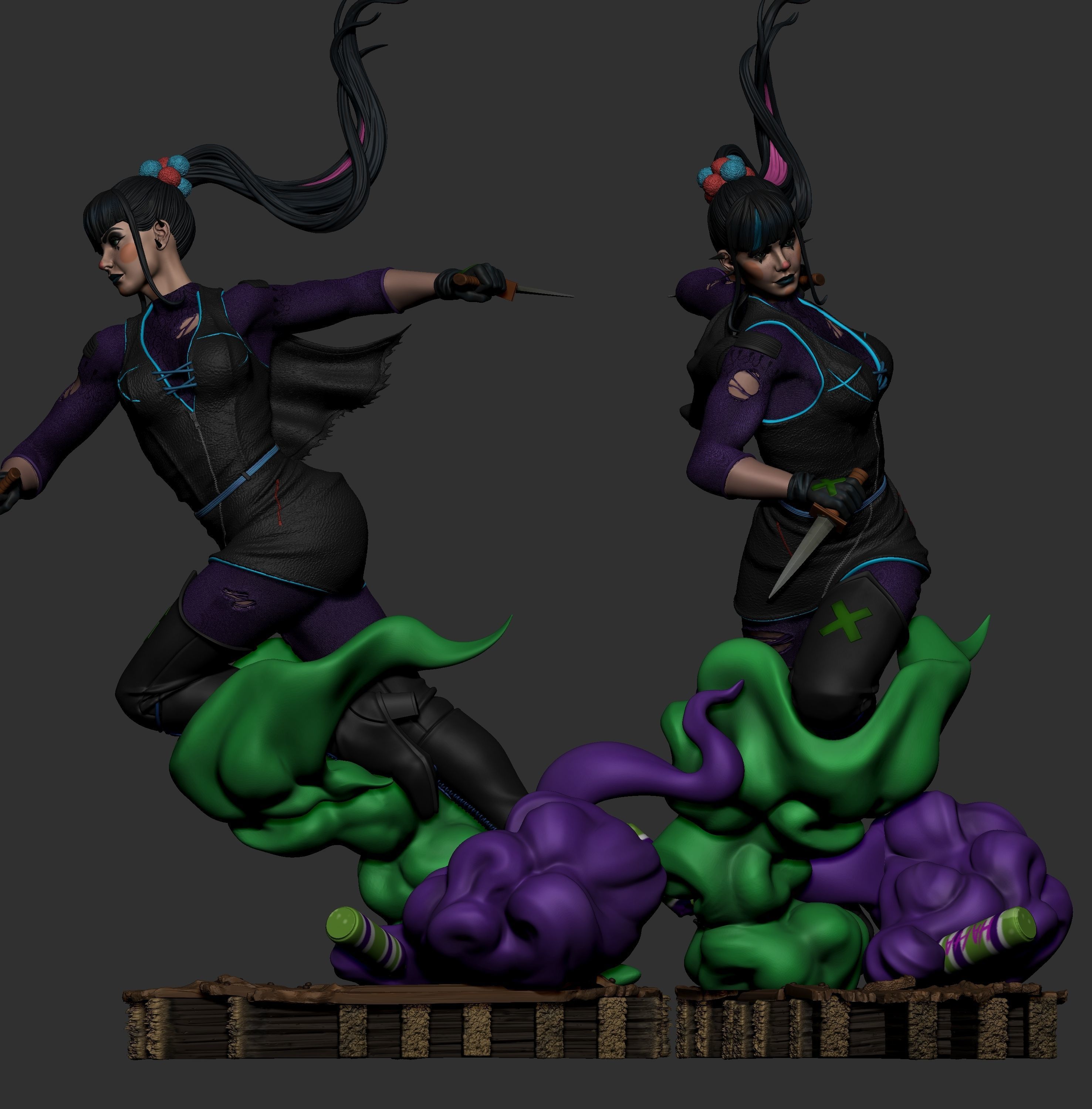 Harley Queen And Punchline 3D print model_7