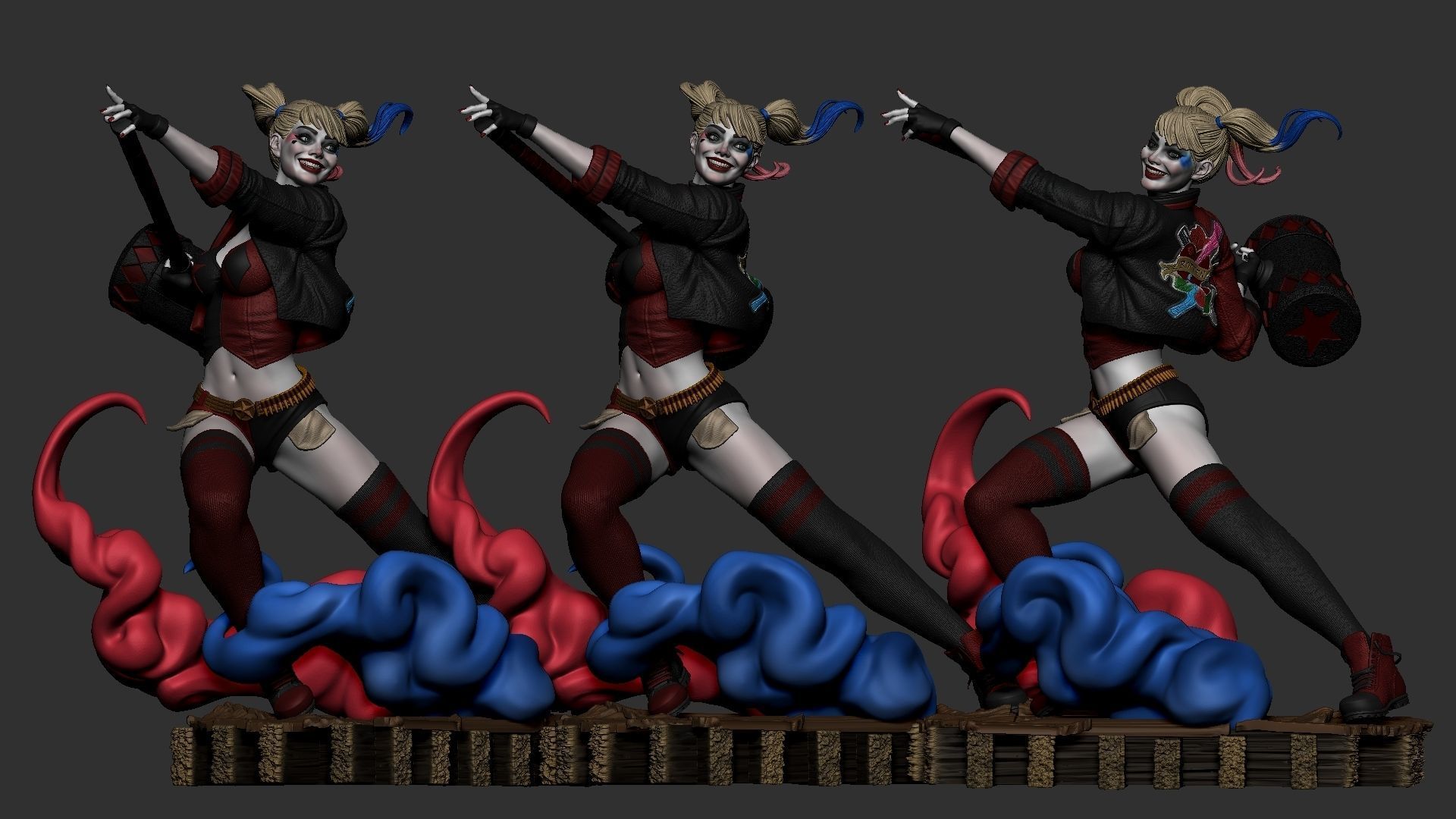 Harley Queen And Punchline 3D print model_4