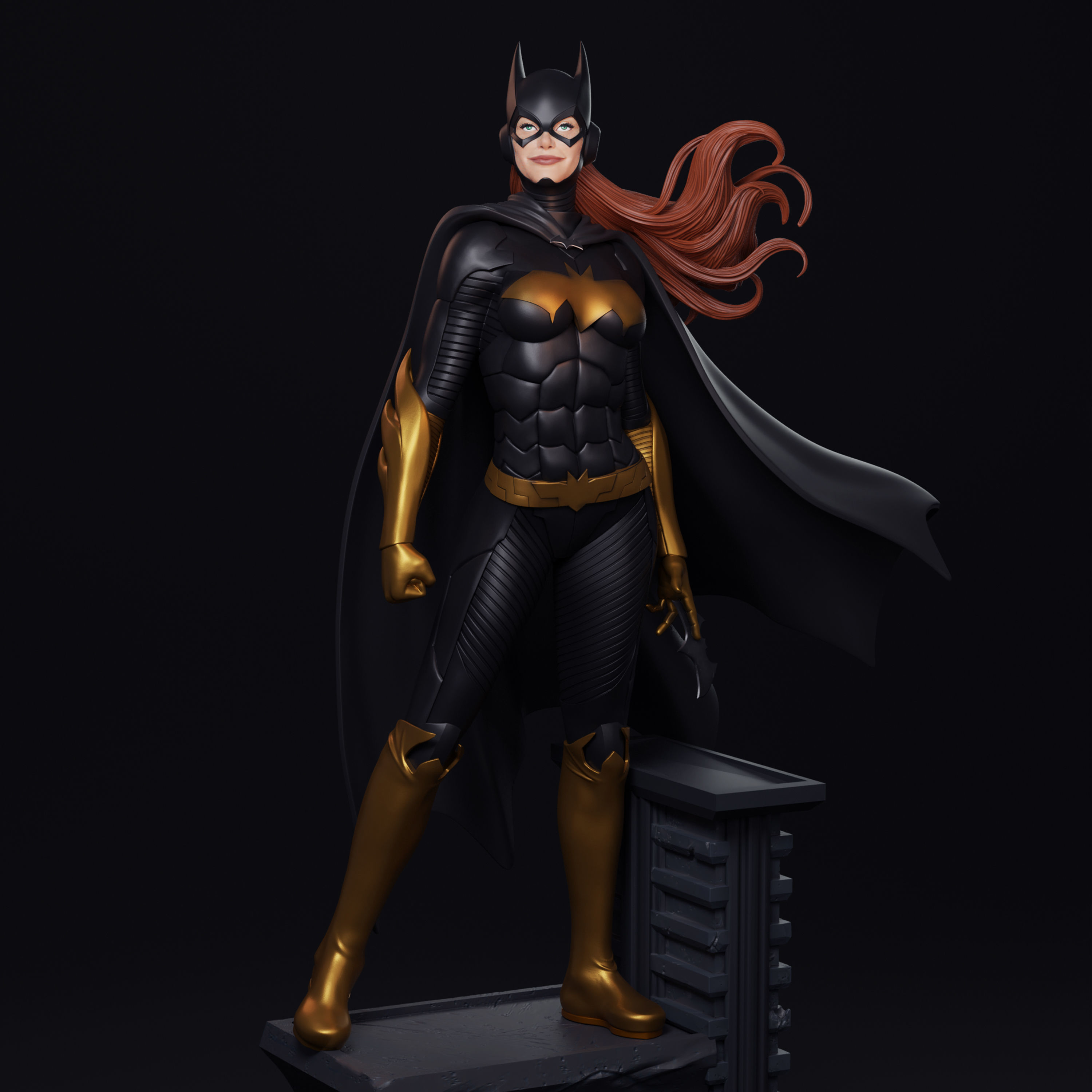 Batgirl statue 3D print model_2