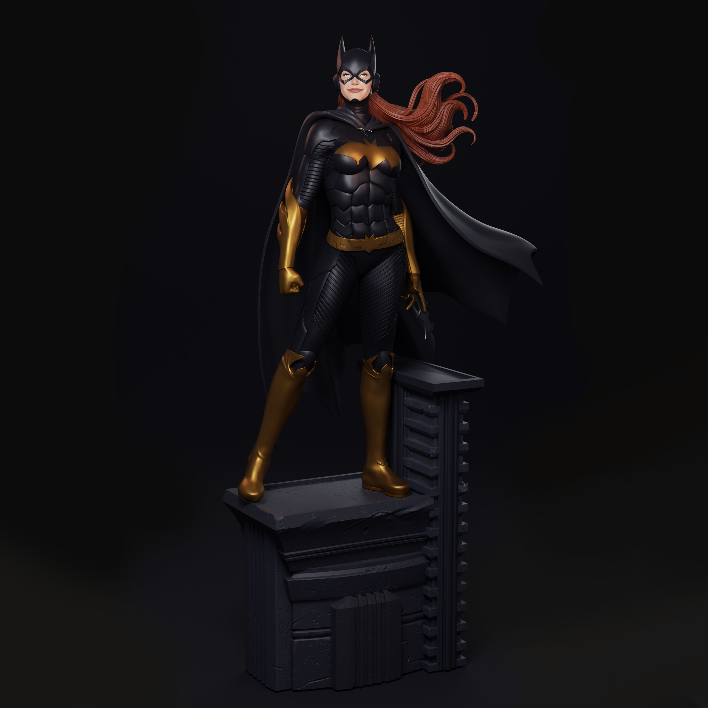 Batgirl statue 3D print model_3