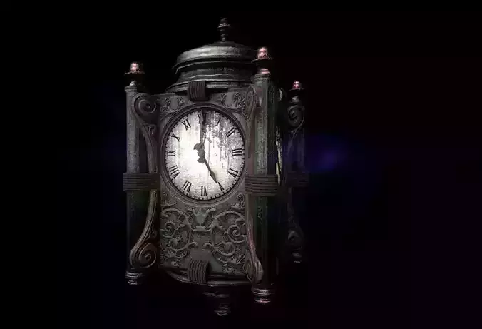 PBR 4K Old Clock GameReady LowPoly
