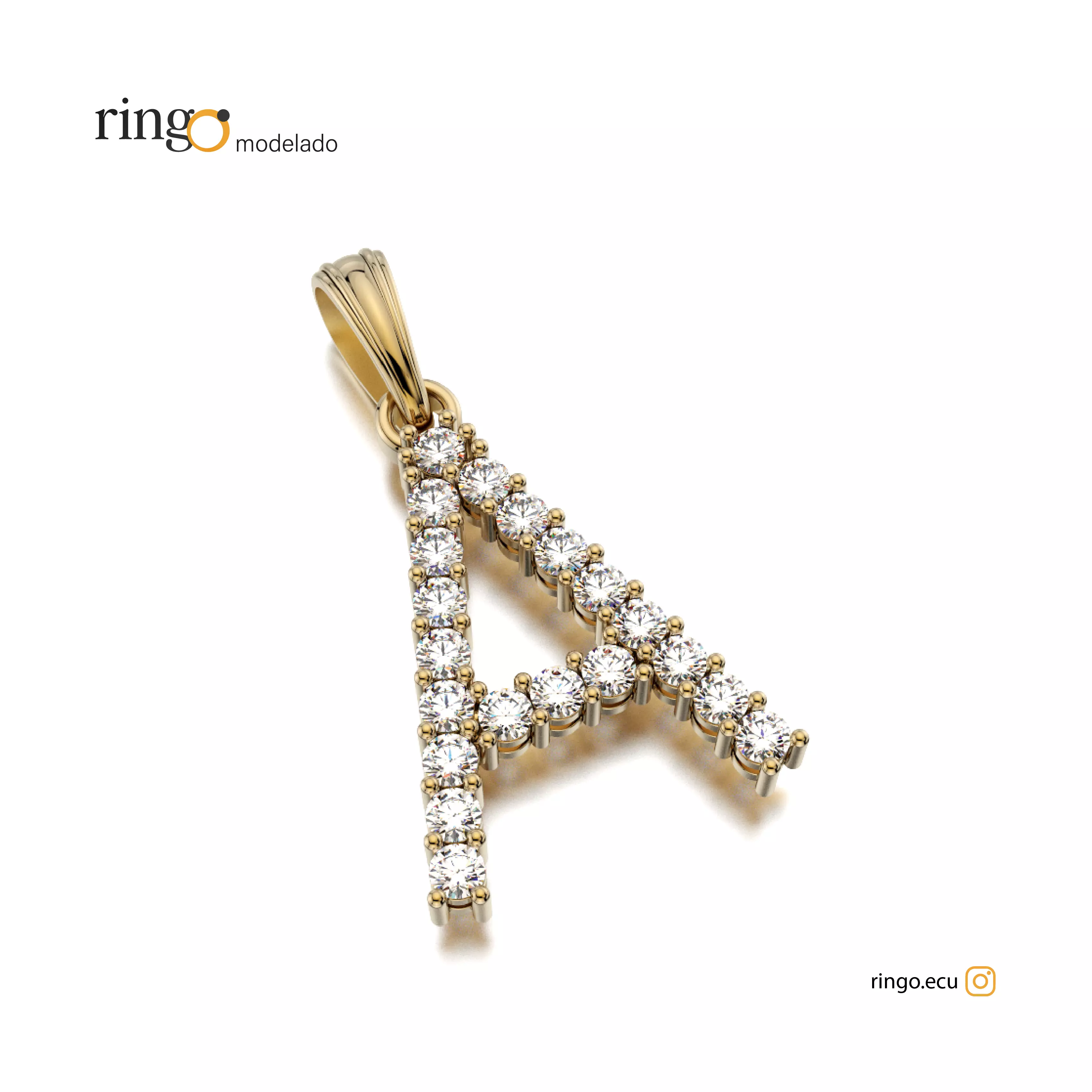 Letter Pendant Tennis A 3D print model_0