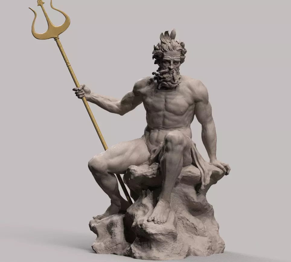 Neptune Sculpture 3D print model_0
