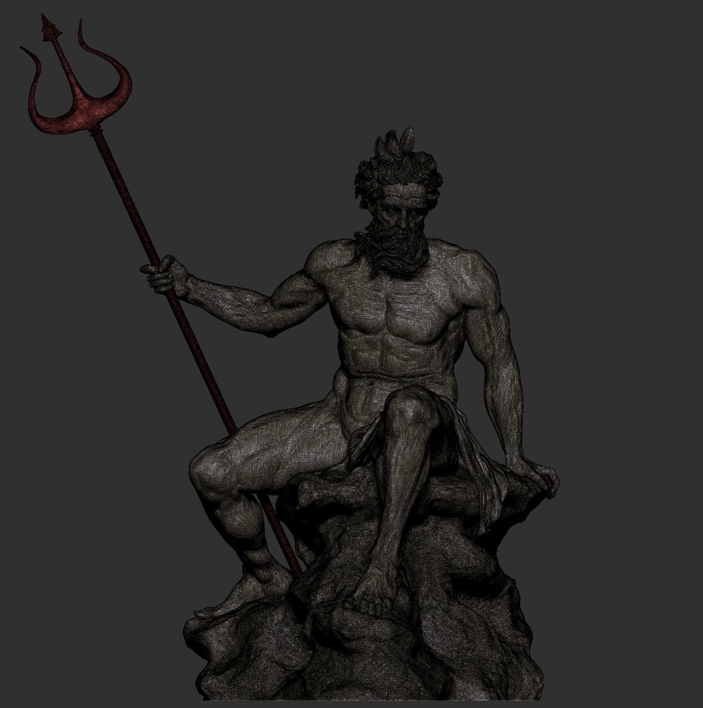 Neptune Sculpture 3D print model_4