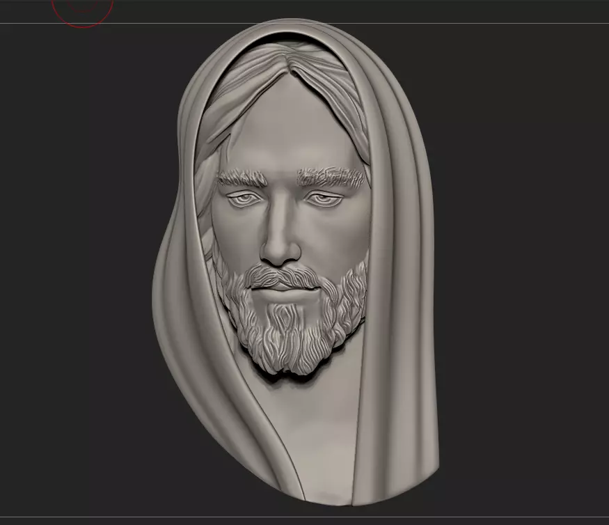 Jesus Head pendant 3D print model_0