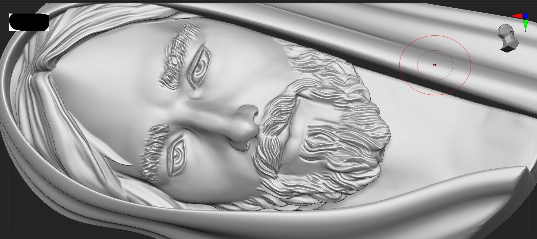 Jesus Head pendant 3D print model_2