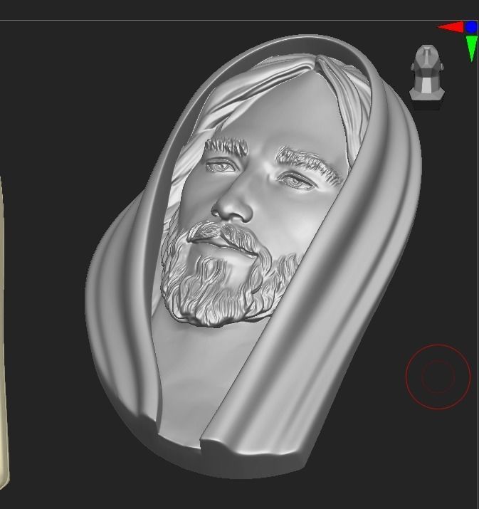 Jesus Head pendant 3D print model_5