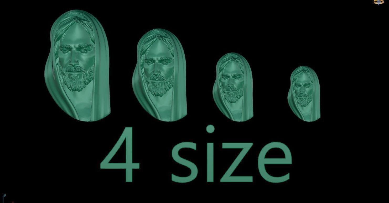 Jesus Head pendant 3D print model_4