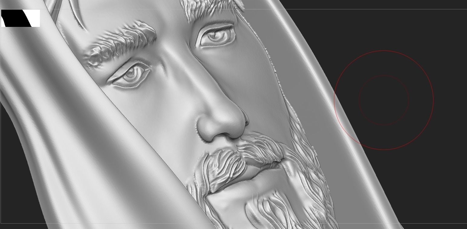Jesus Head pendant 3D print model_8