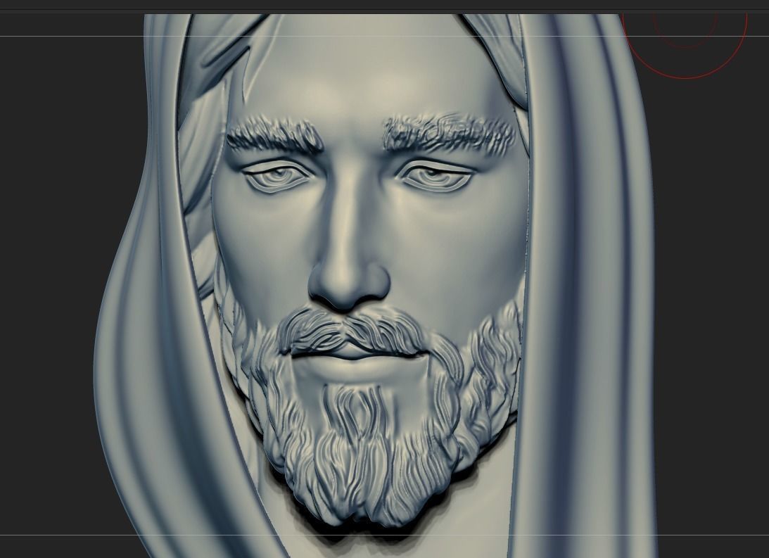 Jesus Head pendant 3D print model_3