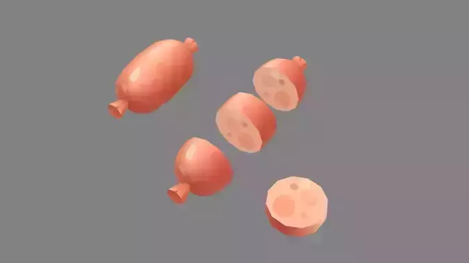 Cartoon Ham Sausage  -  Chicken Sausage