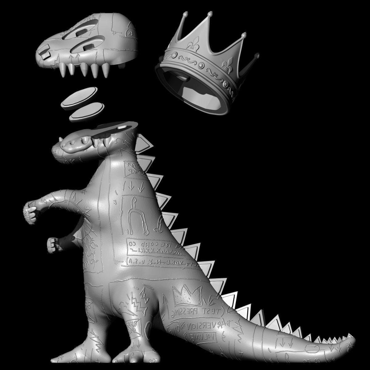 Basquait 3d modeling for 3d print 3D print model_5