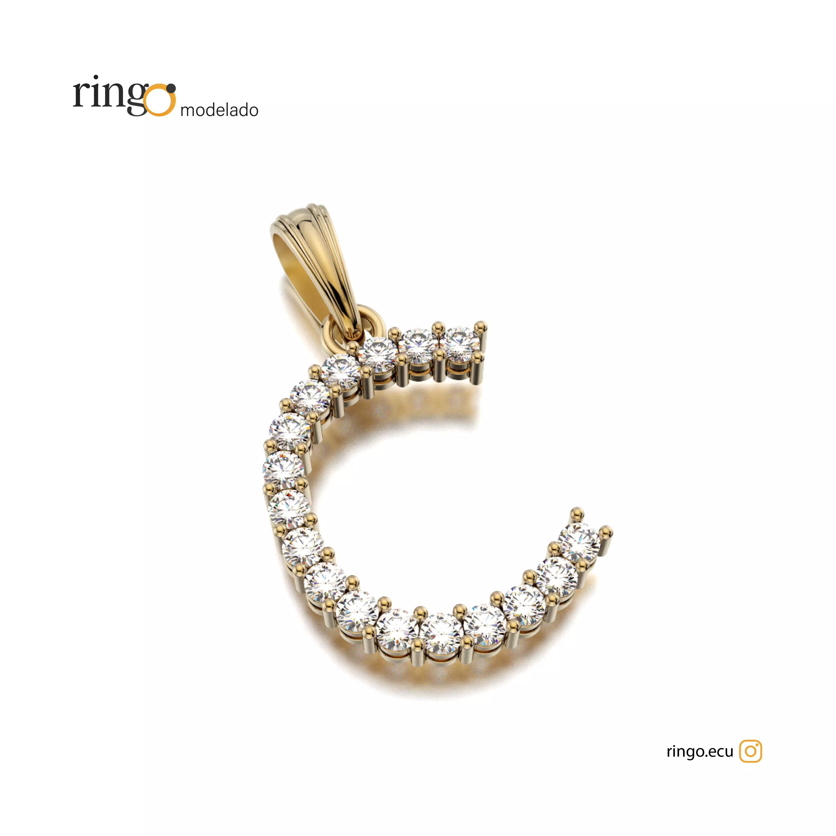 Letter Pendant Tennis C 3D print model