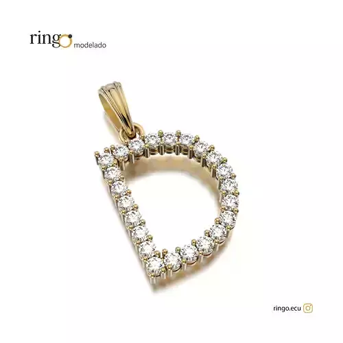 Letter Pendant Tennis D 3D print model