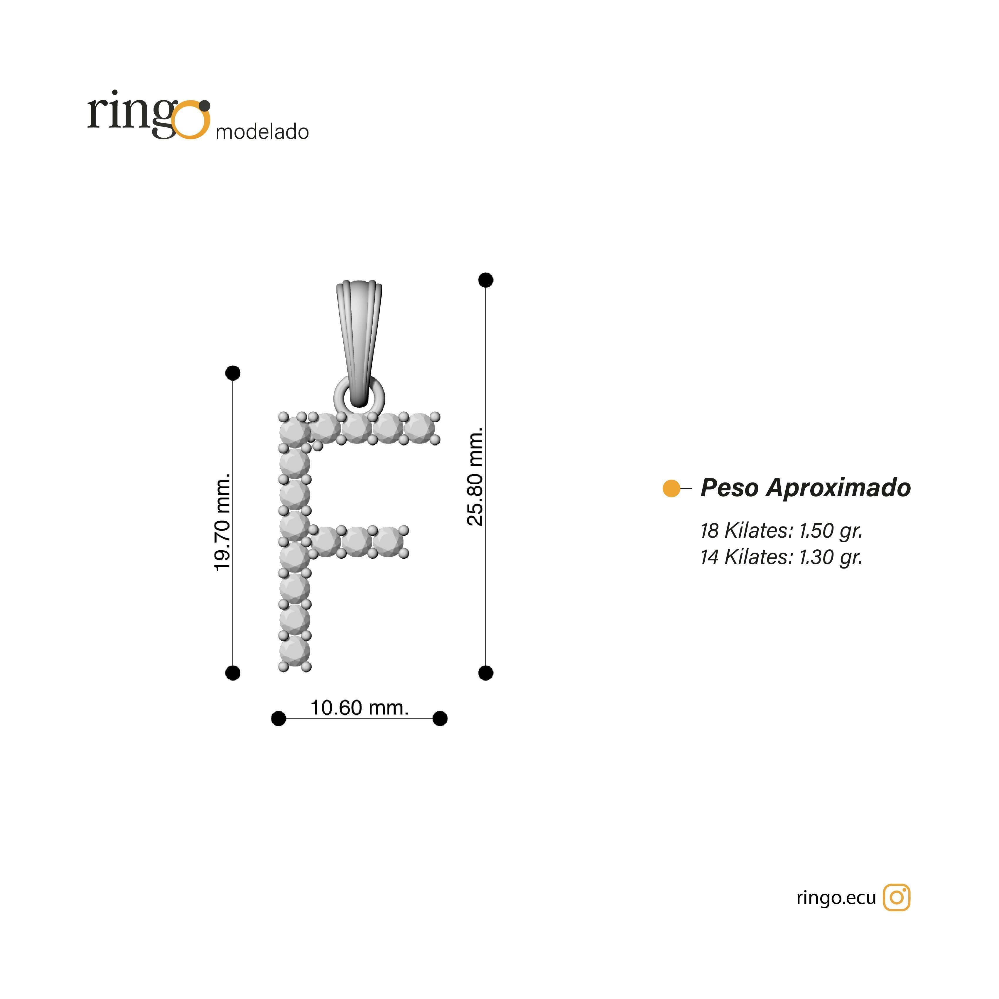 Letter Pendant Tennis F 3D print model_1