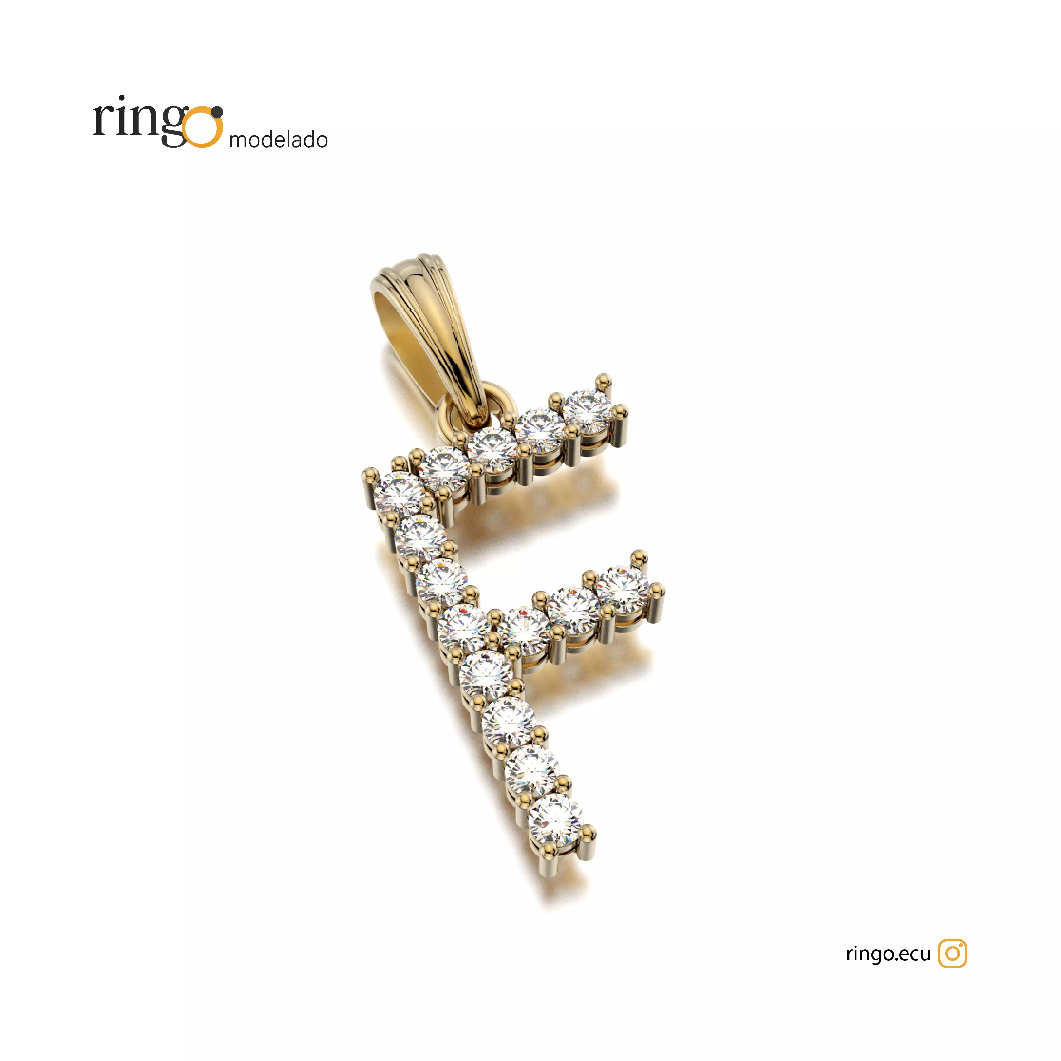 Letter Pendant Tennis F 3D print model_0