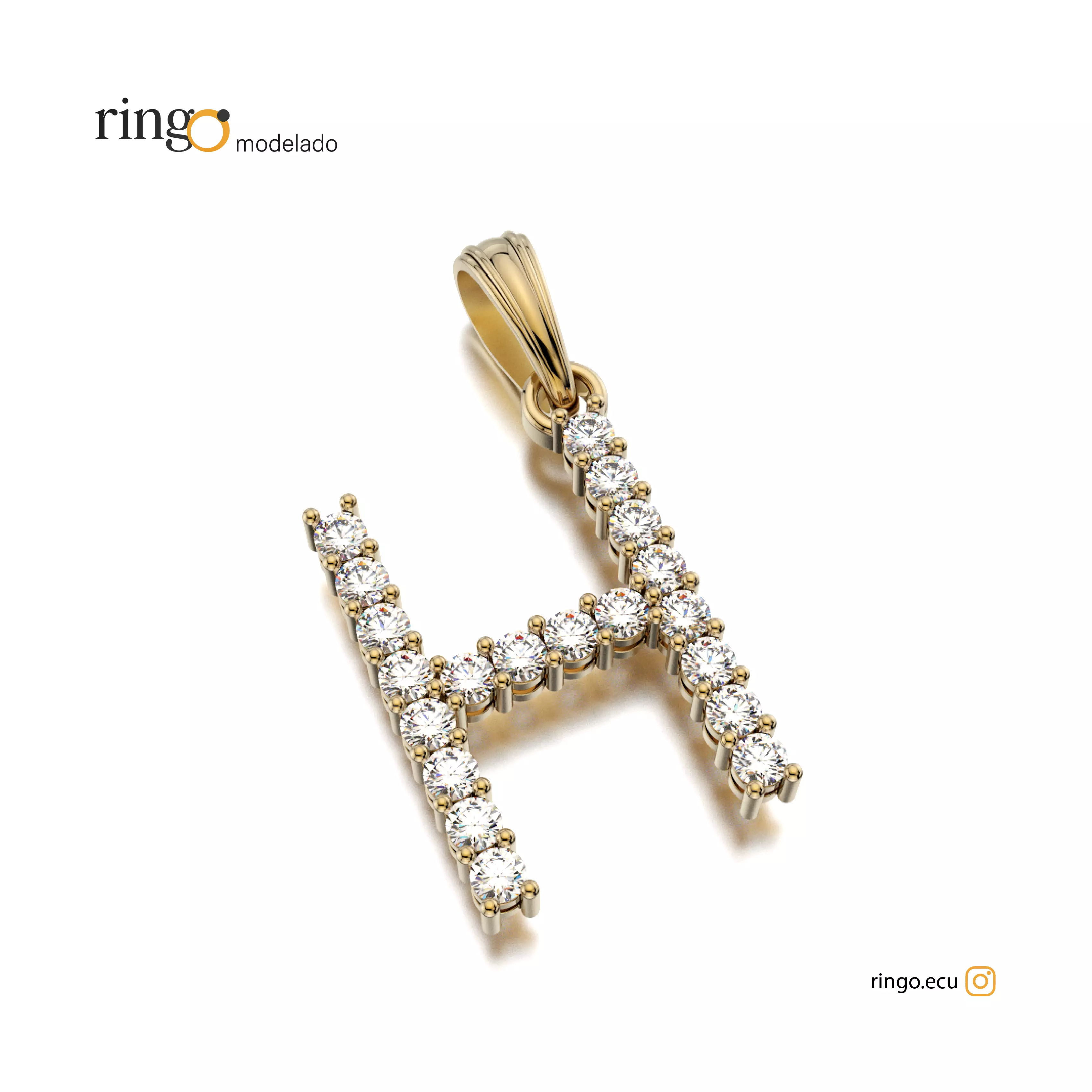 Letter Pendant Tennis H 3D print model