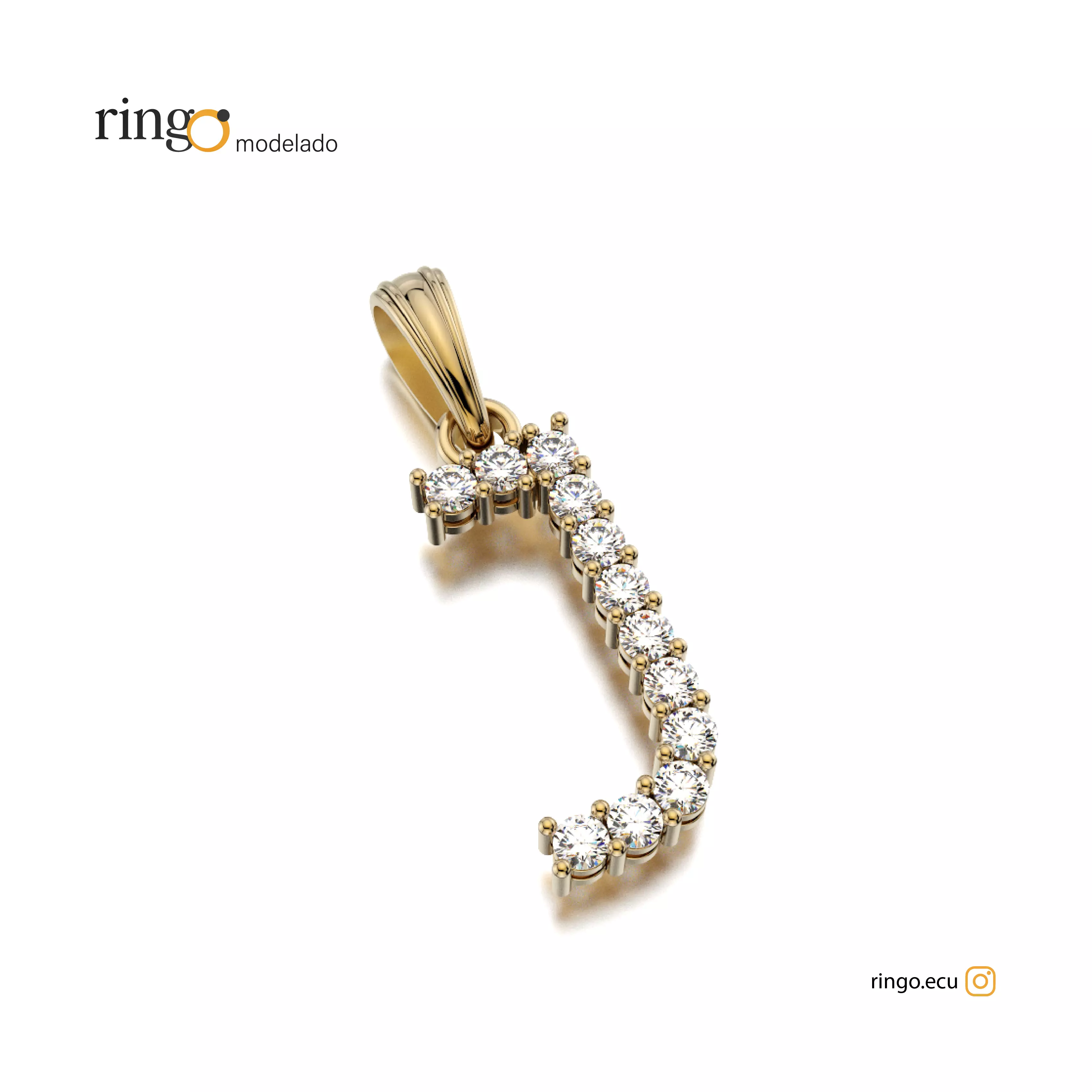 Letter Pendant Tennis J 3D print model