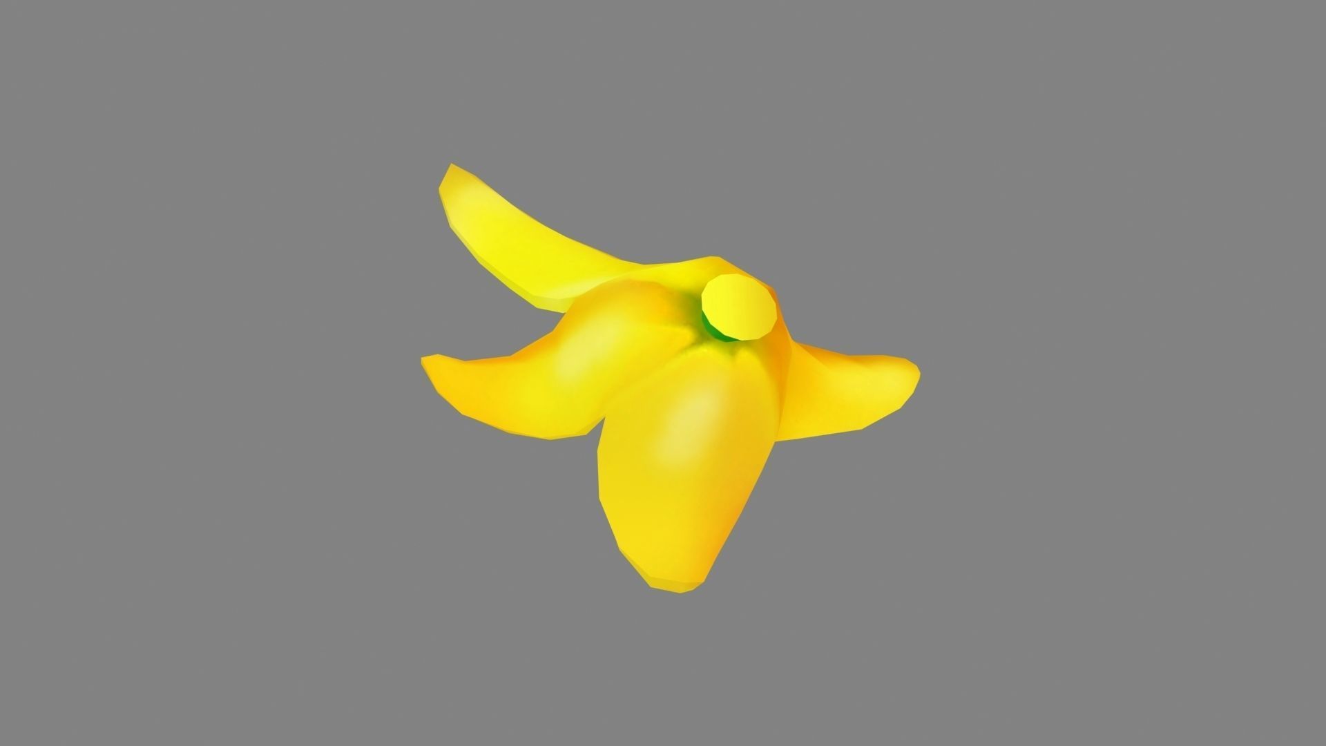 Cartoon banana peel Low-poly 3D model_2